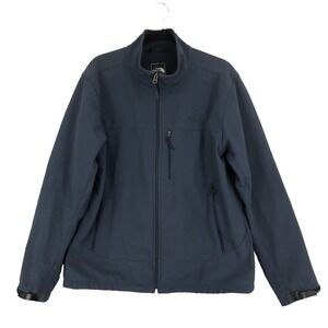 The North Face Mens Blue Full Zip Softshell Jacket Large L Fleece Lined